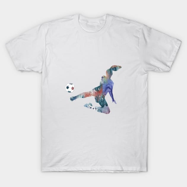 Female Soccer Player T-Shirt by RosaliArt